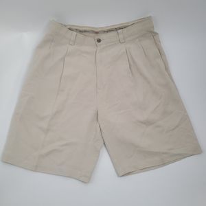 Tommy Bahama‎ Men's Tan Pleated Front 100% Silk Dress Shorts Size 32
